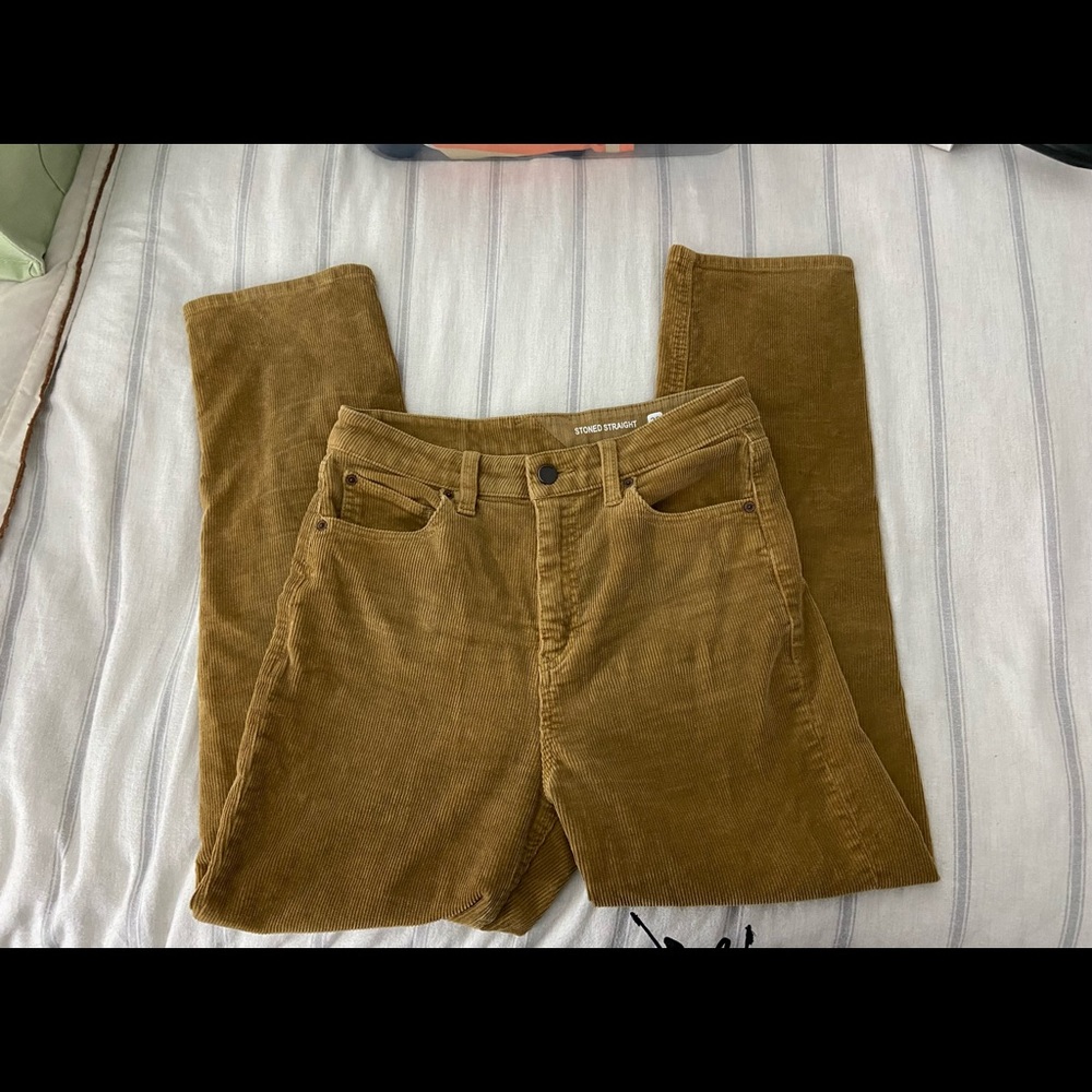 Stoned straight corduroy jeans